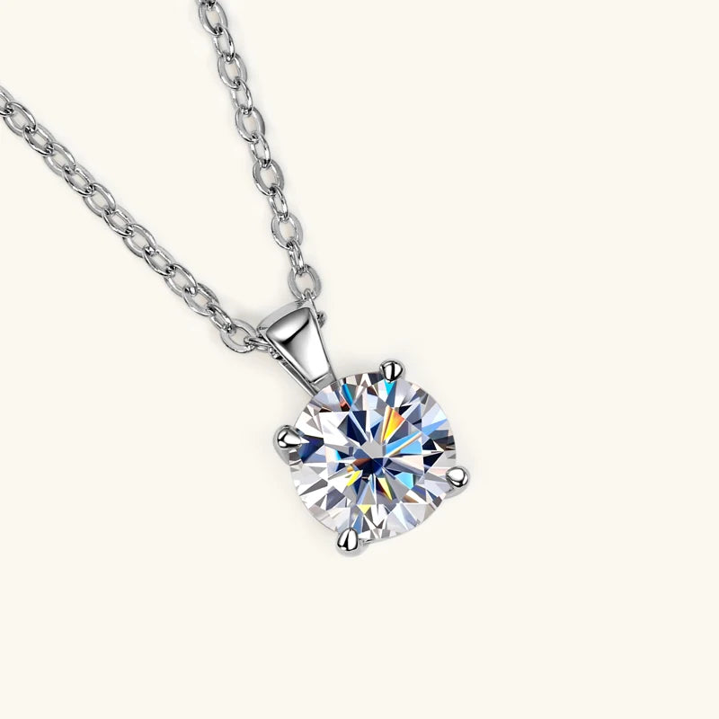 1 Carat D Color Moissanite Pendant Necklaces For Women 925 Silver Wedding Fine Jewelry Accessories