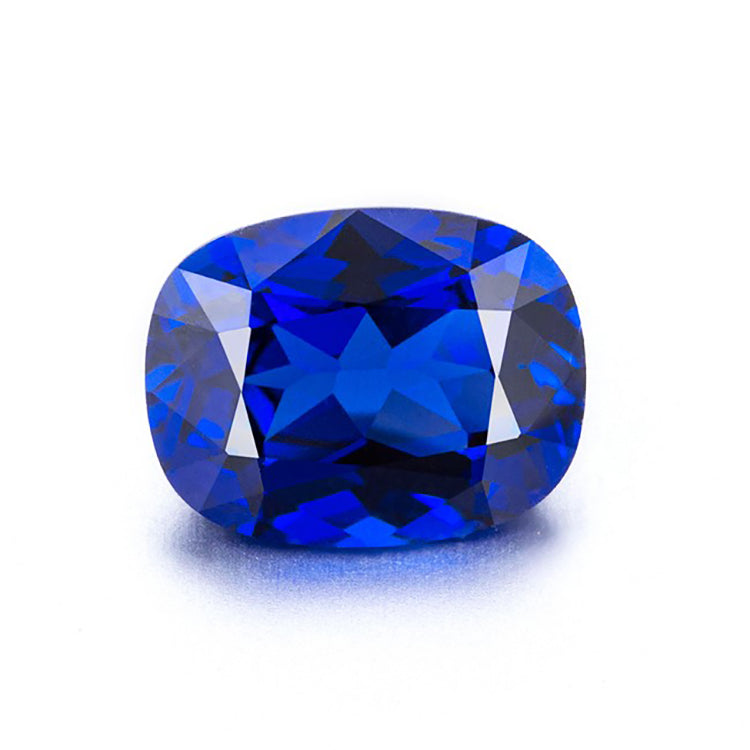 Cushion Shape Gemstone Lab Created Blue Sapphire For Fine Jewelry