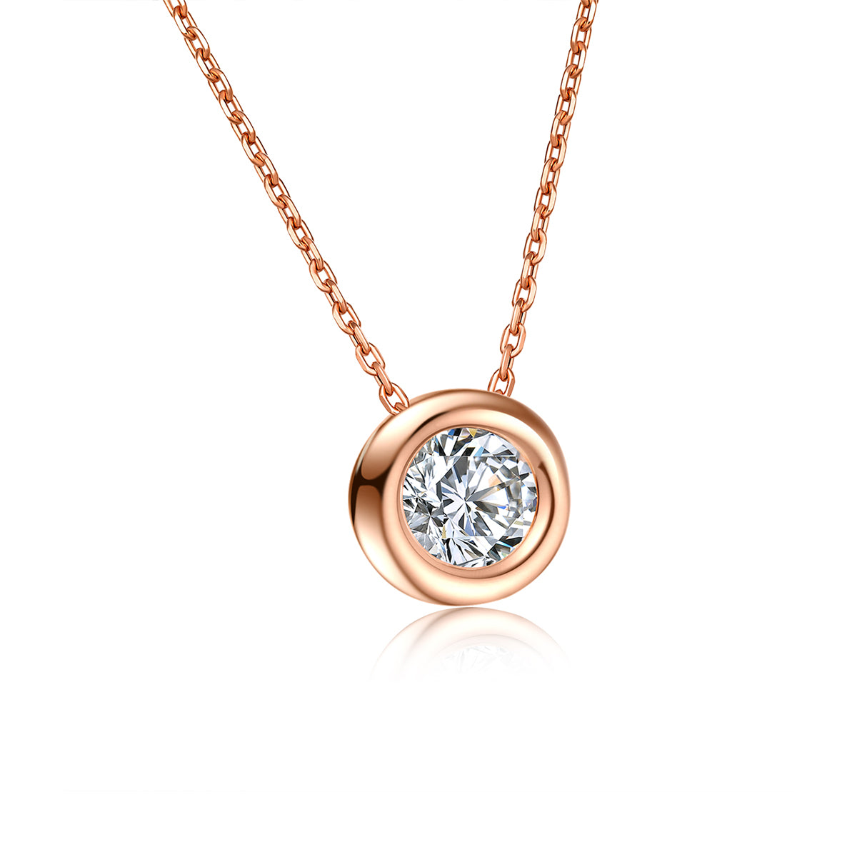 Moissanite Rose Gold Plated S925 Silver Jewelry Necklace