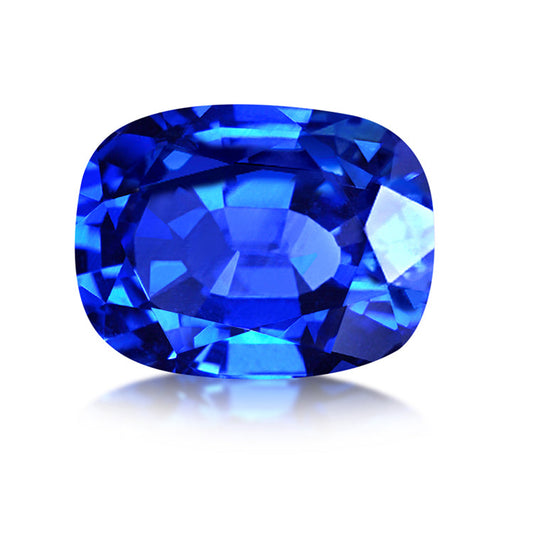 Cushion Shape Gemstone Lab Created Blue Sapphire For Fine Jewelry