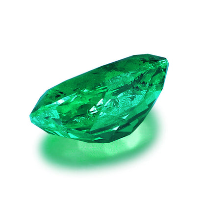 Lab Created Loose Gemstone Columbia Green Color Oval Shaped Lab Grown Emerald