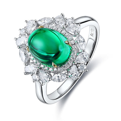 9k/14k/18k Solid Gold Fine Jewelry Lab Created Emerald Green Promise Ring