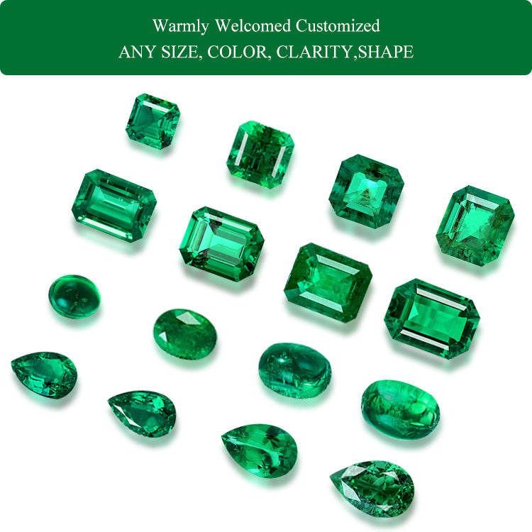 Lab Created Synthetic Emerald Gemstone  Per Carat 4x6mm 6x8mm 9x11mm