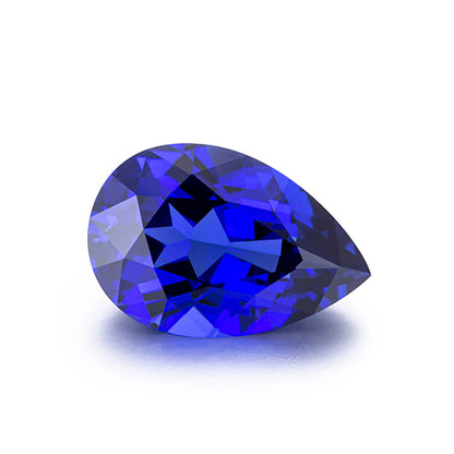 Pulled Lab Created Blue Sapphire Pear Shape Loose Blue Sapphire Stone