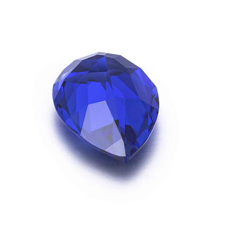 Pulled Lab Created Blue Sapphire Pear Shape Loose Blue Sapphire Stone