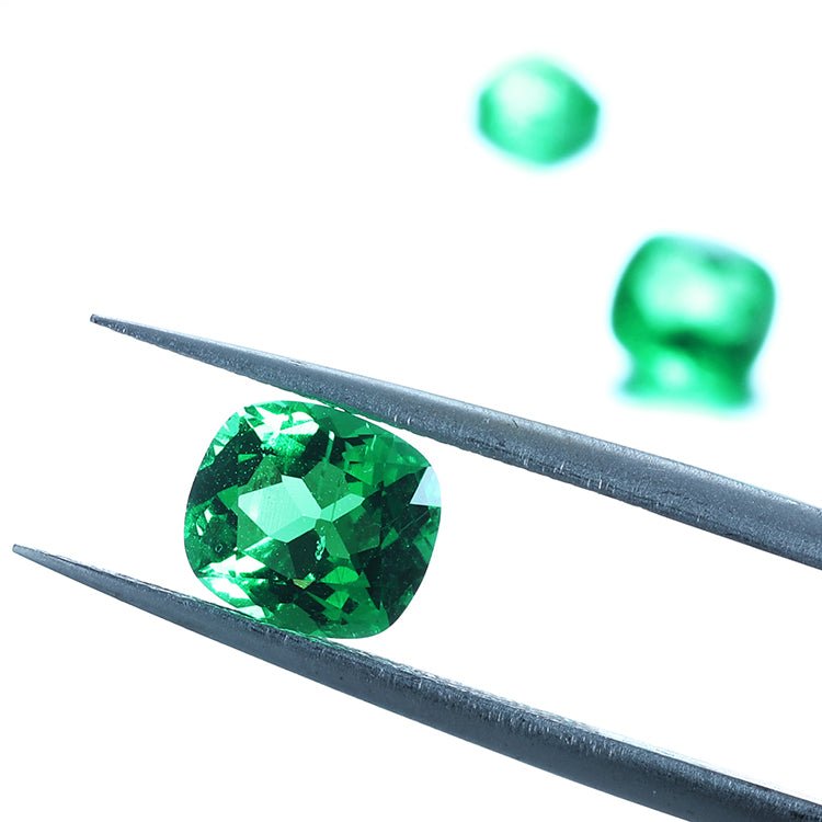 Cushion Cut Colombia Emerald MUZO Green Lab-created Emerald - ROISGEMS