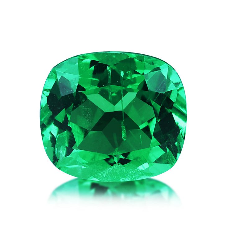 Cushion Cut Colombia Emerald MUZO Green Lab-created Emerald - ROISGEMS