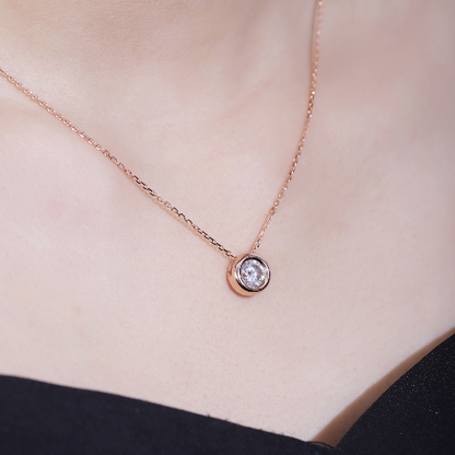 Moissanite Rose Gold Plated S925 Silver Jewelry Necklace